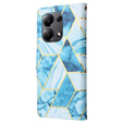 Etui z klapką do Xiaomi Redmi Note 13 Pro 4G / Xiaomi Redmi Note 14S / Xiaomi Poco M6 Pro 4G, Wallet, Marble niebieskie