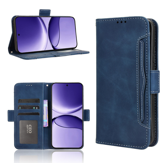 Etui z klapką do Xiaomi Poco F7, Card Slot, granatowe