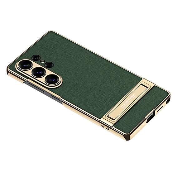 Etui do Samsung Galaxy S26 Ultra, Electro Frame Leather, z podstawką, zielone