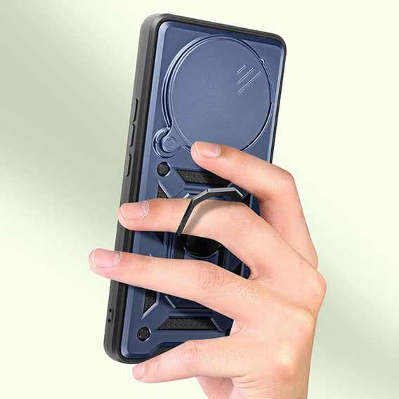 Etui pancerne do Honor Magic 8 Lite, CamShield Slide, niebieskie