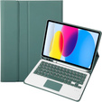 Etui z klawiaturą do iPad 11" 2025 A16 (11 gen.) / iPad 10.9" 2022 (10 gen.), TouchPad Pen Slot, ciemnozielone