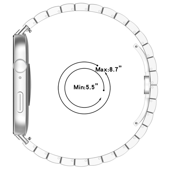 Stalowa Bransoleta do Huawei Watch Fit 4 / 4 Pro / 3, Srebrna