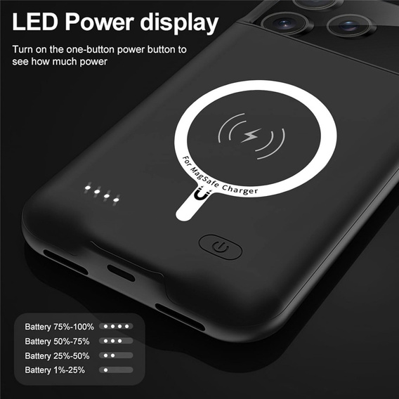 Etui z baterią do iPhone 17 Pro Powerbank 6000mAh MagSafe
