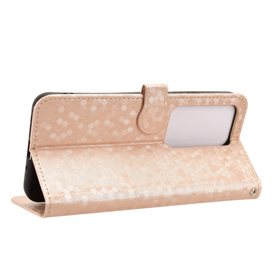 Etui z klapką do Xiaomi Redmi 15 5G / 4G, Wallet Rhombus, złote