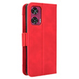 Etui z klapką do Motorola Edge 50 Fusion 5G, Card Slot, czerwone