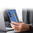 Etui ze szkłem i rysikiem do Samsung Galaxy Z Fold7 – niebieskie