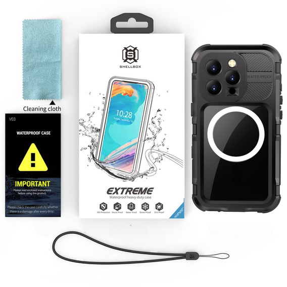 Etui Wodoszczelne IP68 do iPhone 16 Pro, SHELLBOX MagSafe, do pływania