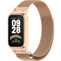 Bransoleta Milanese do Xiaomi Smart Band 9 Active / Xiaomi Redmi Band 3, Różowa rose gold