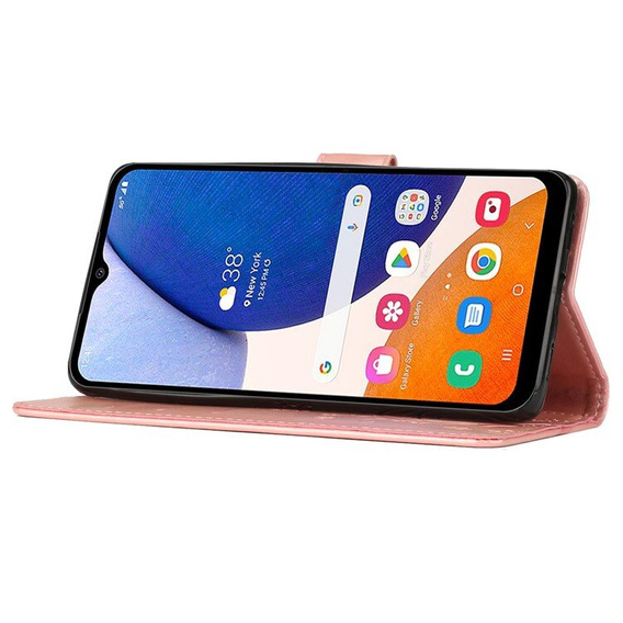 Etui z klapką do Samsung Galaxy A55 5G, Butterfly, różowe rose gold
