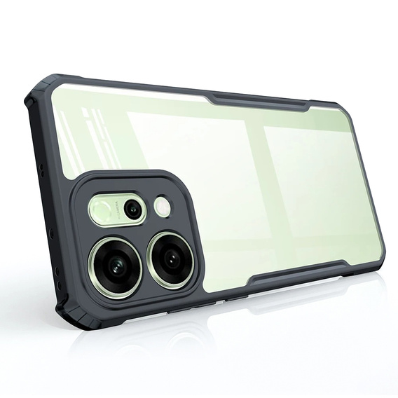 Etui do Oppo Reno 14, AntiDrop Hybrid, przezroczyste z czarną ramką