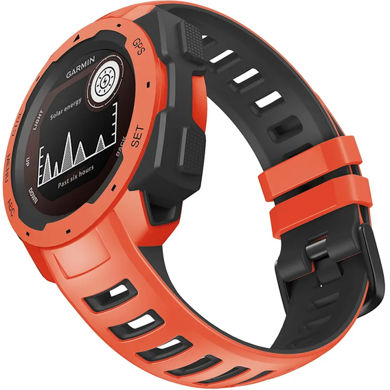 Pasek silikonowy dwukolorowy do Garmin Instinct – czarno-czerwony