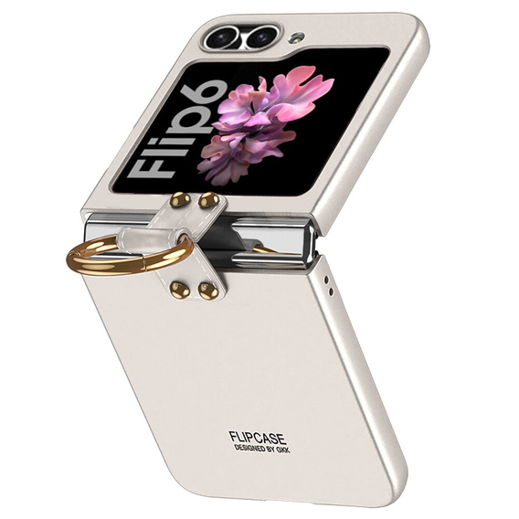 Etui GKK Ring Holder do Samsung Galaxy Z Flip7 FE / Z Flip6, szare