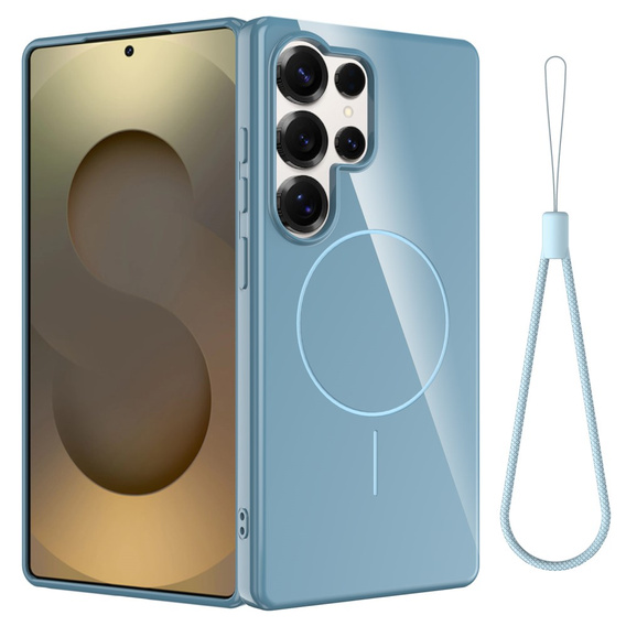 Etui do Samsung Galaxy S25 Ultra z paskiem, magnetyczne MagSafe  – niebieskie