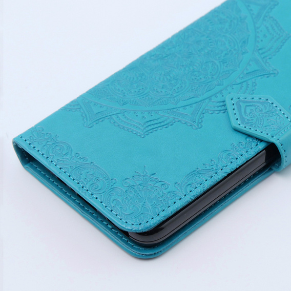 Etui z klapką do Motorola Moto G54 5G, Mandala, niebieskie