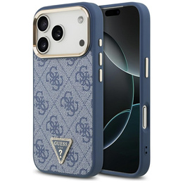Etui GUESS do iPhone 17 Pro, 4G Triangle Logo MagSafe, niebieskie