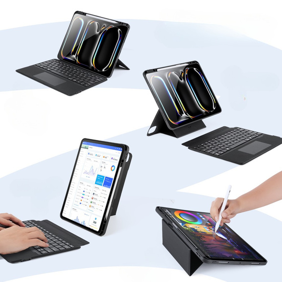 Etui z klawiaturą do iPad Pro 13" 2024 (7 gen.), Dux Ducis DK Series, czarne