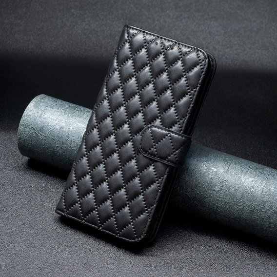 Etui z klapką do Samsung Galaxy A25 5G, BINFEN Wallet, czarne + szkło 9H