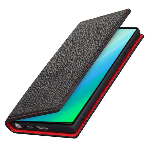 Skórzane etui do Samsung Galaxy S23 Plus, ERBORD Grain Leather, czarny