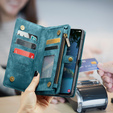 Etui CASEME do Samsung Galaxy A56 5G, Retro Leather Wallet, z paskiem, zielone