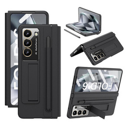 Etui do Samsung Galaxy Z Fold6 5G, Fine Leather Case, z rysikiem, czarne