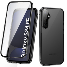 Etui do Samsung Galaxy S24 FE, Magnetic Dual Glass, czarne