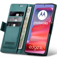 Etui do Motorola Edge 50 Pro, ERBORD Glossy Litchi, portfel z klapką, zielone