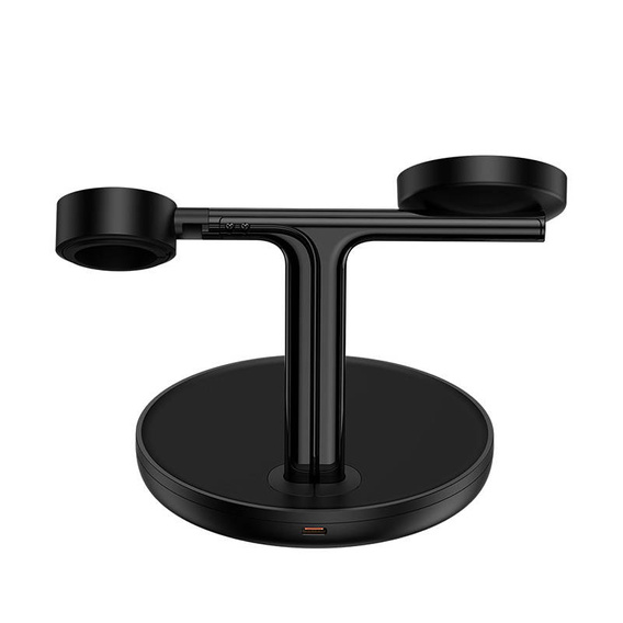 Baseus Swan 3‑w‑1 – magnetyczna ładowarka bezprzewodowa 20 W - czarna