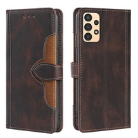 Etui Wallet do Samsung Galaxy A13 4G, Hat Pattern, Brown