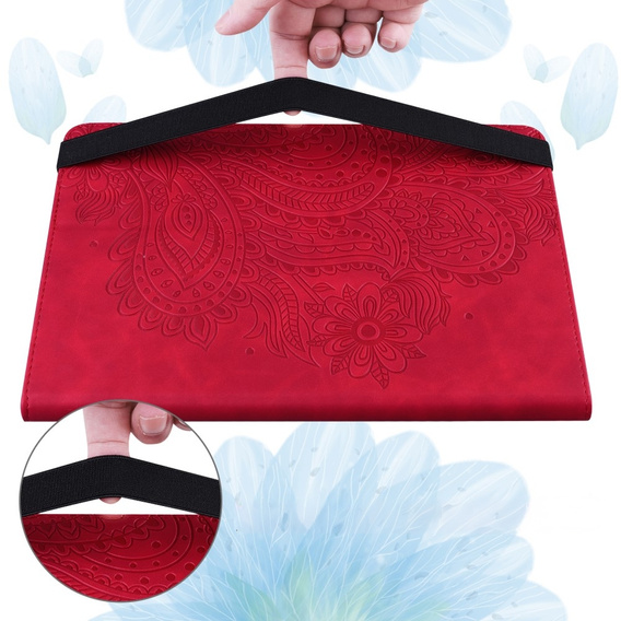 Etui do Xiaomi Redmi Pad SE 11", Flowers, czerwone