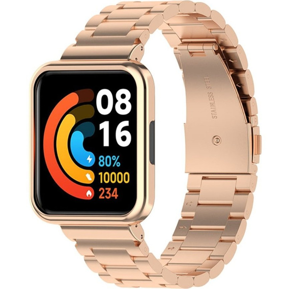 Bransoleta Stainless do Xiaomi Redmi Watch 2 Lite, Różowe złoto