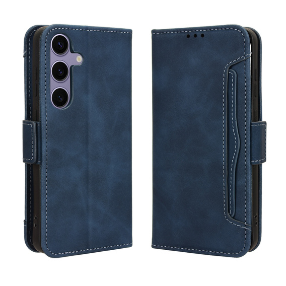 Etui z klapką do Samsung Galaxy S25 FE, Card Slot, granatowe