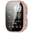 Etui z hartowanym szkłem do Amazfit Bip 6 – pełna ochrona 2w1 - różowe