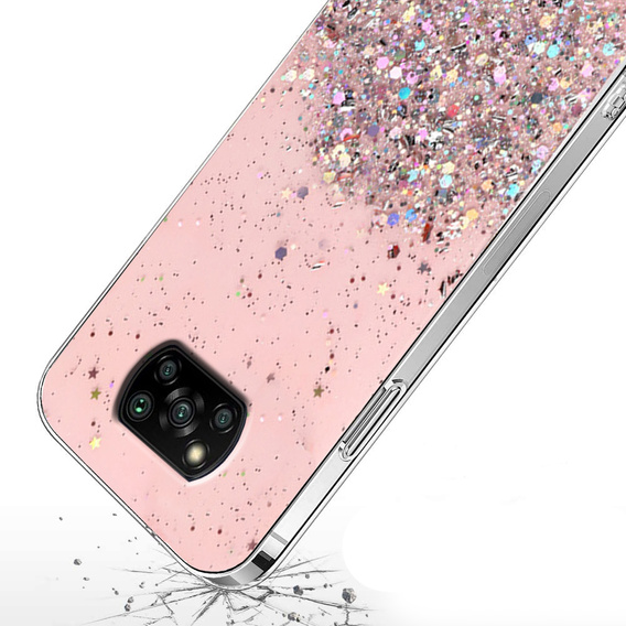 Etui do Xiaomi POCO X3 / X3 NFC, Glittery, różowe