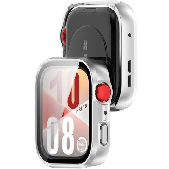 2w1 Etui + Szkło Hartowane do Huawei Watch Fit 4, Srebrne