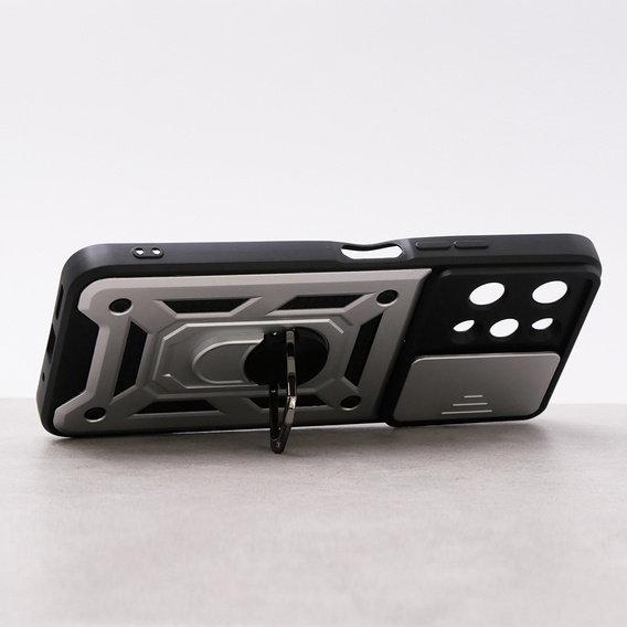 Etui pancerne do Xiaomi Redmi 12, CamShield Slide, srebrne