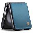 Etui do Samsung Galaxy Z Flip7 FE / Z Flip6, CASEME Litchi Leather, niebieskie