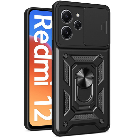 Etui pancerne do Xiaomi Redmi 12, CamShield Slide, czarne