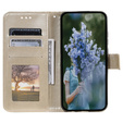 Etui z klapką do Samsung Galaxy A15, Mandala Flower, złote + szkło 9H