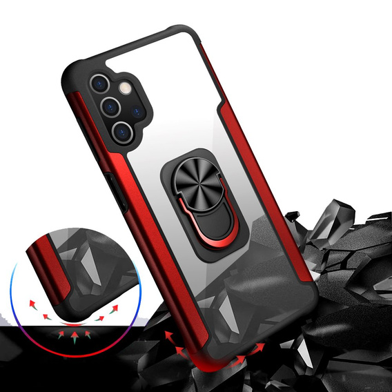 Etui Hybrid KickStand Ring do Samsung Galaxy A32 5G, Red