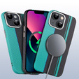 Etui do iPhone 13, Carbon Fiber MagSafe, czarne / niebieskie