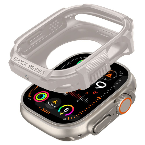 Etui Spigen do Apple Watch Ultra 1/2/3 49mm, Rugged Armor, Beżowy