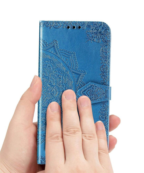 Etui z klapką do Motorola Moto G85, Mandala, niebieskie