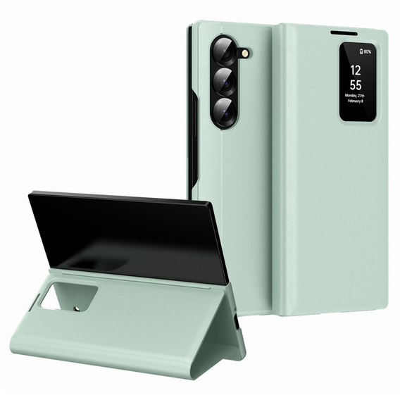 Etui z klapką do Samsung Z Fold5 5G, Smart View Wallet, zielone