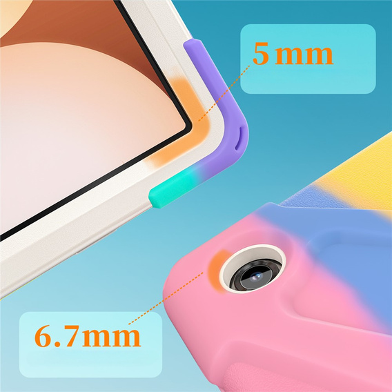 Pancerne etui do Samsung Galaxy Tab A11+, z podstawką i paskiem na ramię – wielokolorowe