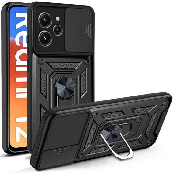 Etui pancerne do Xiaomi Redmi 12, CamShield Slide, czarne