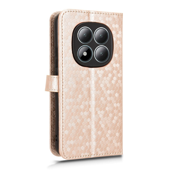 Etui z klapką do Xiaomi Redmi Note 15 Pro 5G, Wallet Rhombus, złote