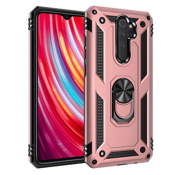 Etui pancerne do Xiaomi Redmi Note 8 Pro, Nox Case Ring, różowe rose gold