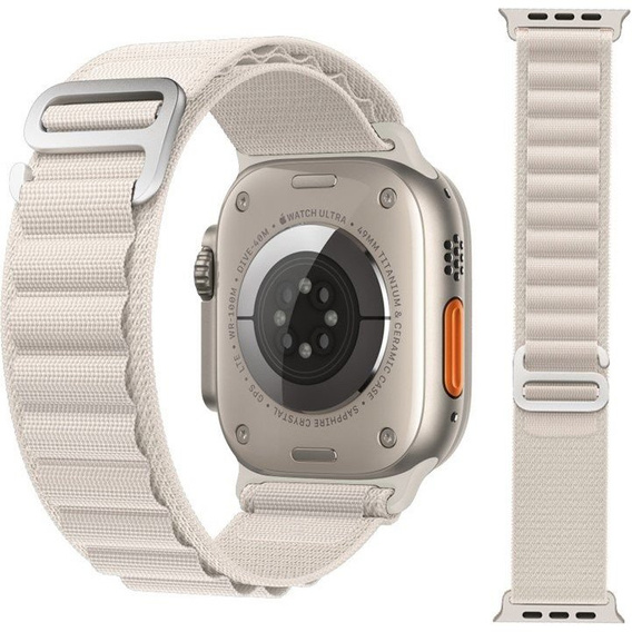 Pasek Nylonowy do Apple Watch 1/2/3/4/5/6/7/8/9/10/SE 38/40/41/42mm, Biały
