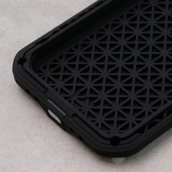 Etui Love Mei do iPhone 14 Pro Max, pancerne ze szkłem, srebrne