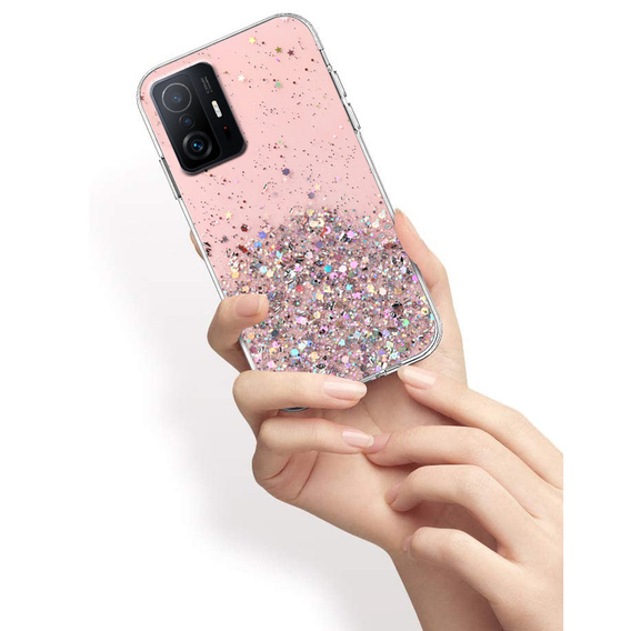 Etui do Xiaomi 11T / 11T Pro, Glittery, różowe